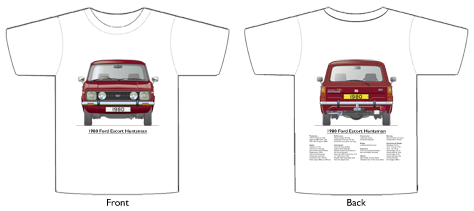 Ford Escort MkII Huntsman 1980 T-shirt Front & Back